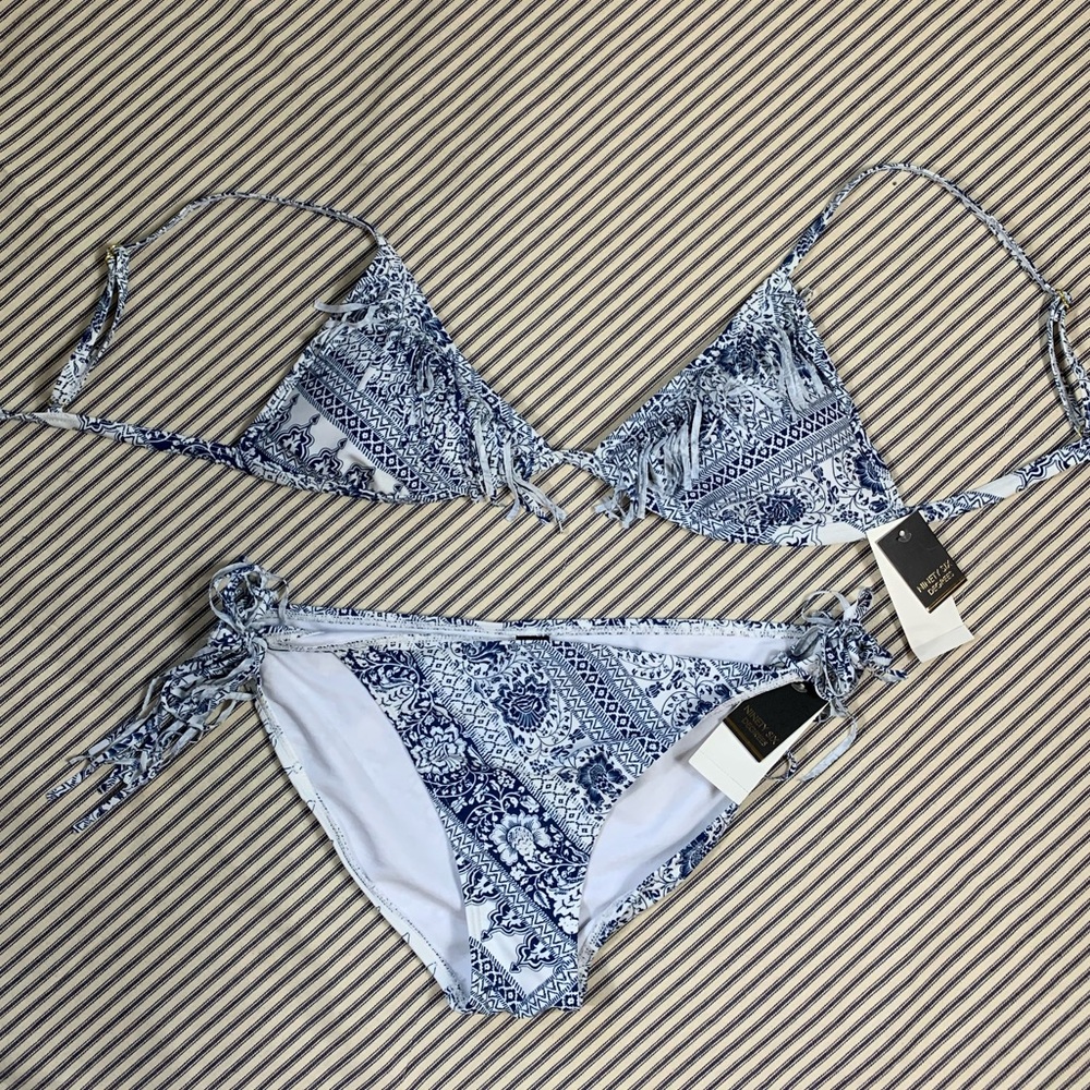 Fringe Blue and White Bikini